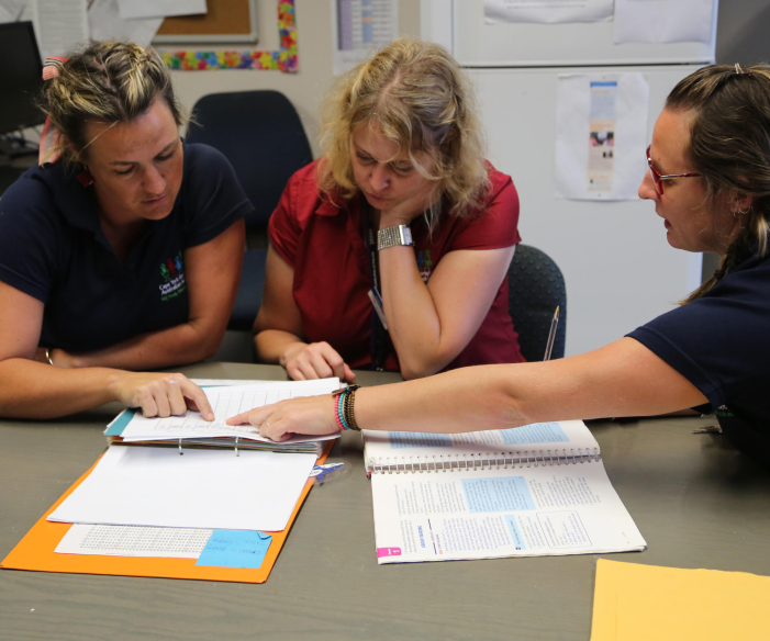 collegial-modules-img Image of trainees doing an exercise together as part of the professional development program for teachers